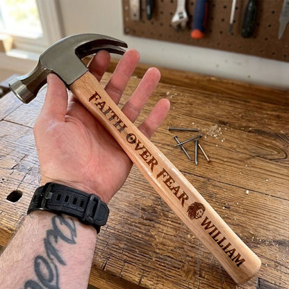 Faith Over Fear - Personalized Wooden Hammer