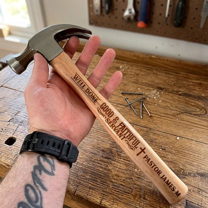 Pastor Well Done Tribute - Personalized Wooden Hammer