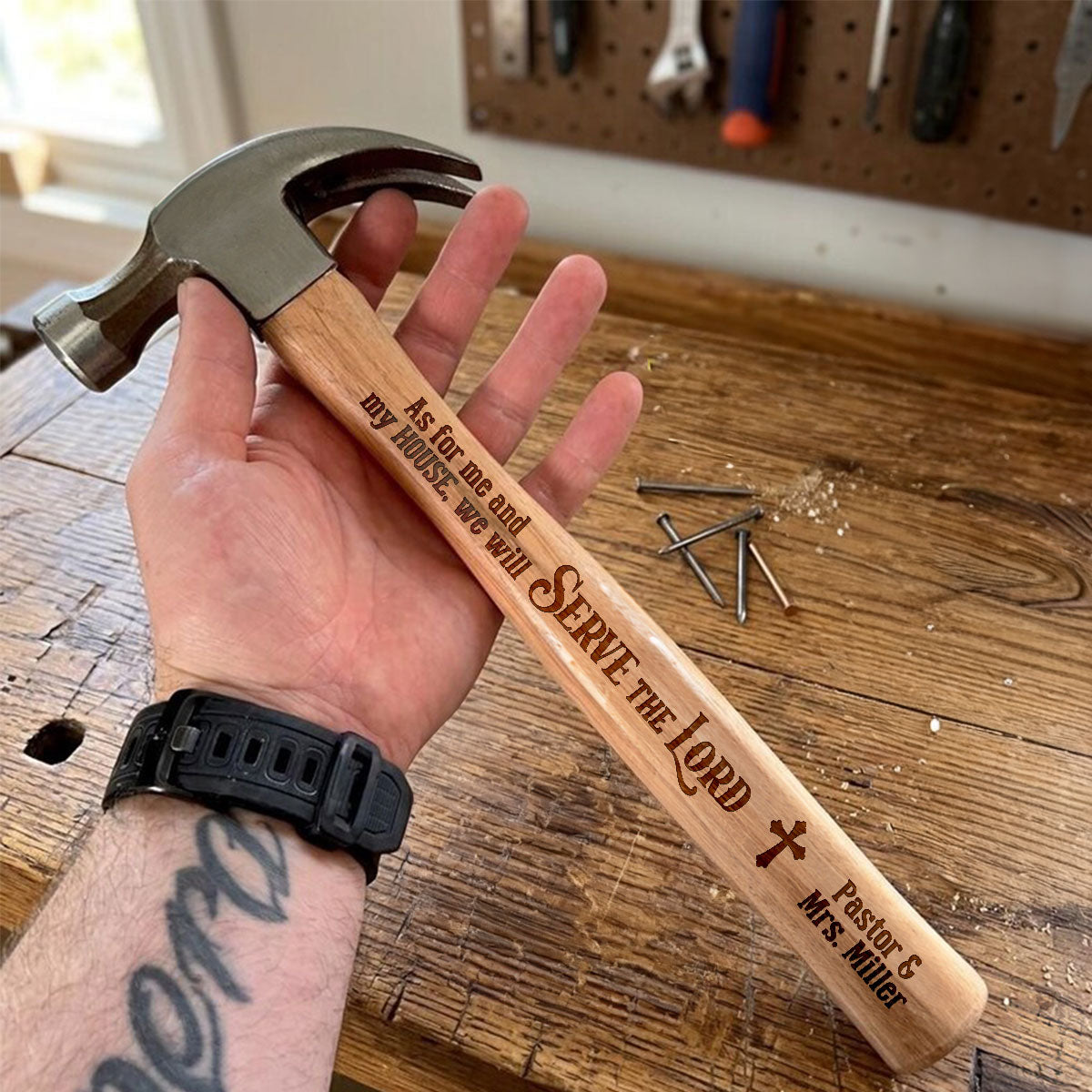 As For Me And My House - Personalized Wooden Hammer