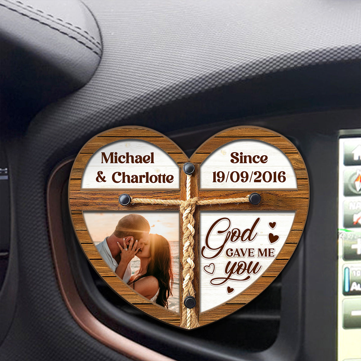 God Gave Me You - Personalized Car Visor Clip