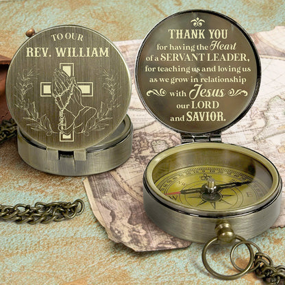 With Gratitude To Our Shepherd - Personalized Compass