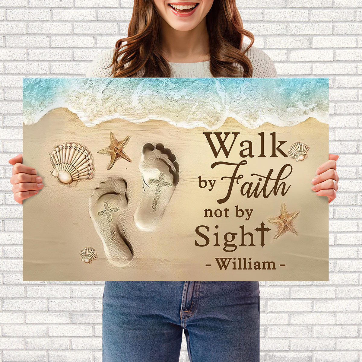 Walk By Faith Not Sight Poster - Personalized Poster