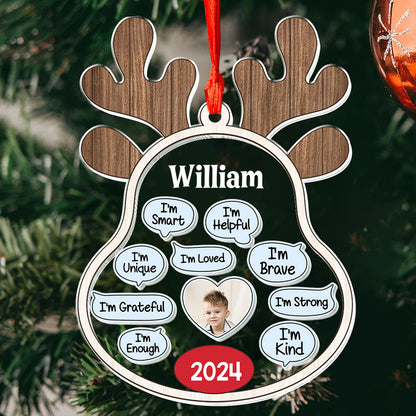 I'm Brave I'm Kind - Personalized 3 Layered Christmas Shaker Ornament