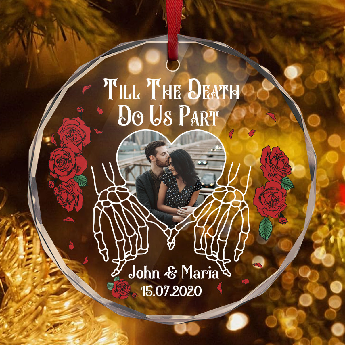 Till The Death Do Us Part - Personalized Custom Glass Ornament FCURGOPLETN2531M