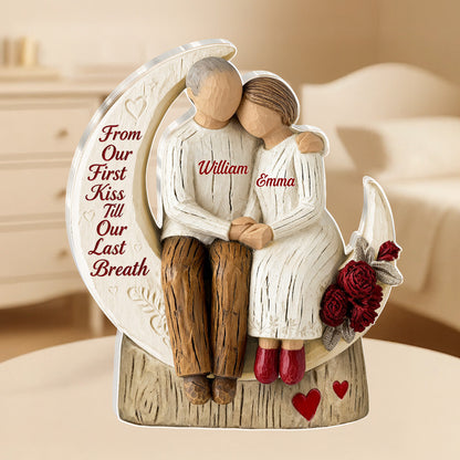 From Our First Kiss Till Our Last Breath - Personalized Custom Shaped Squared Acrylic Plaque