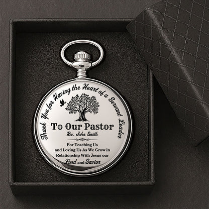 With Jesus Pastor - Personalized Pocket Watch