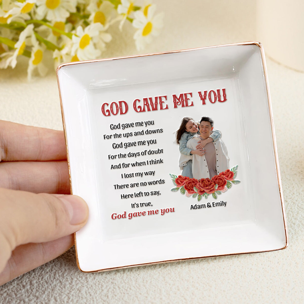 God Gave Me You - Personalized Jewelry Dish