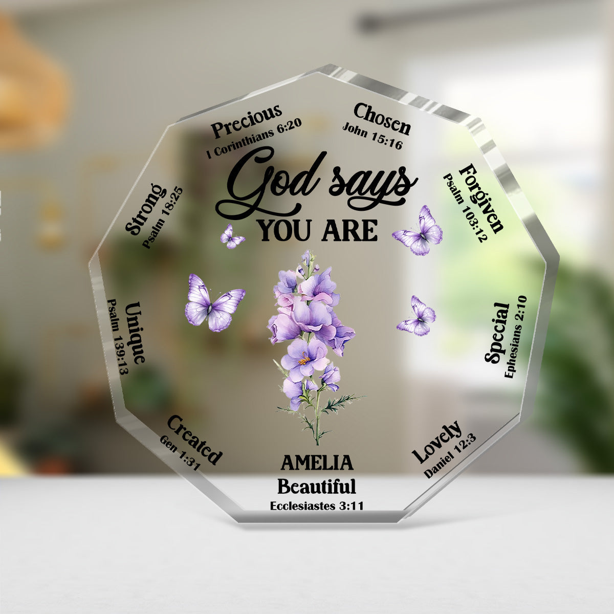 God Says You Are - Personalized Custom Shaped Squared Acrylic Plaque FCAPPLETN2091M