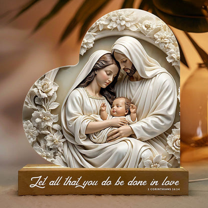 Holy Family - Personalized Acrylic Plaque Night Light