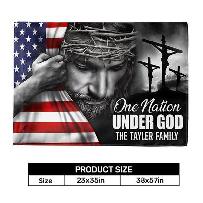 One Nation Under God - Personalized House Flag