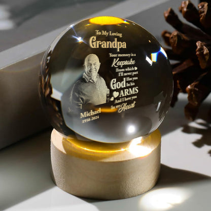 Your Memory Is A Keepsake - Personalized Crystal Ball Night Light