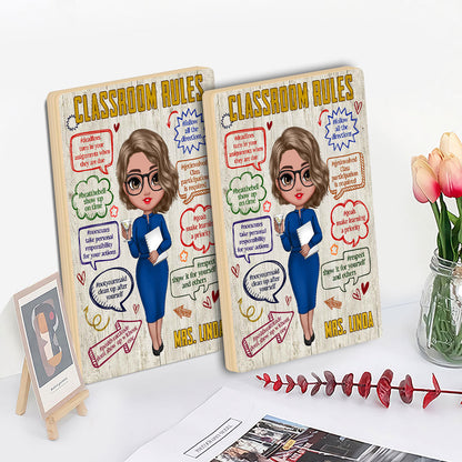 Classroom Rules - Personalized Wooden Sign