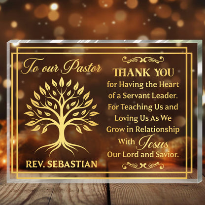 Pastor We Appreciate You - Personalized Custom Shaped Squared Acrylic Plaque