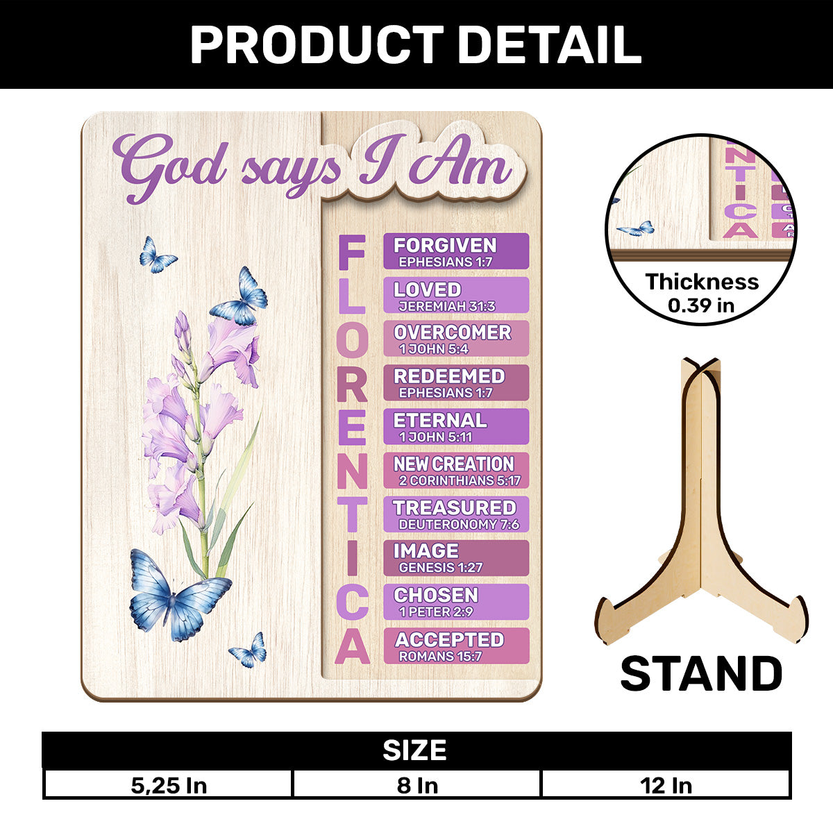 God Says You Are - Personalized 2-Layered Wooden Plaque