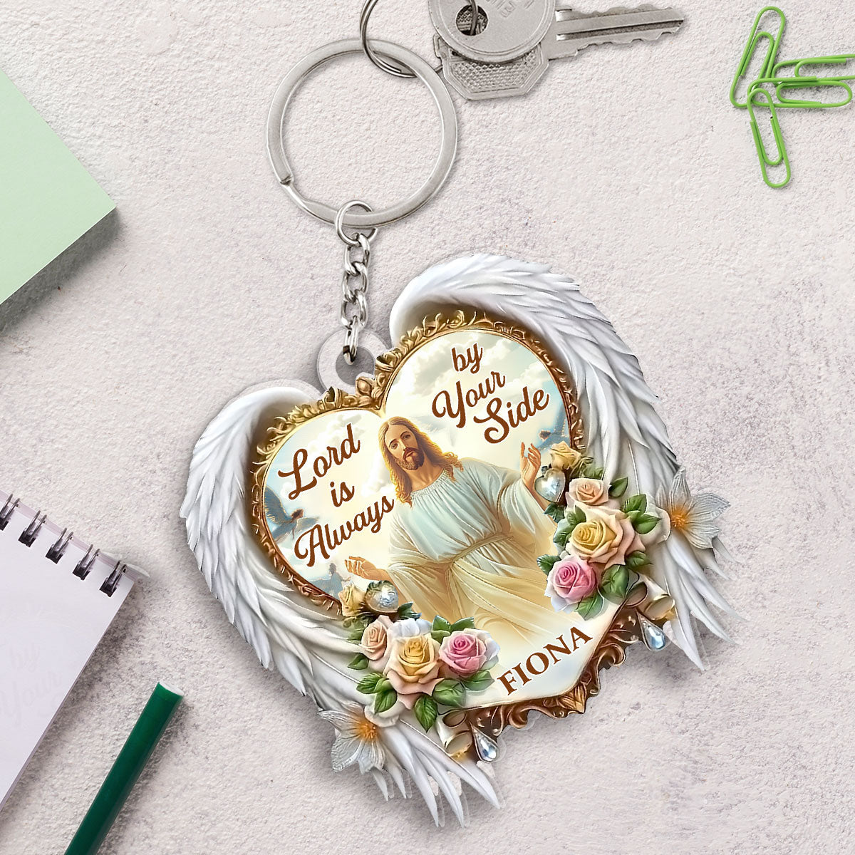 Lord Is By Your Side, Through Your Travels - Personalized Acrylic Keychain