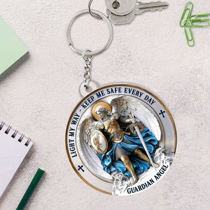 Guardian Angel Keep Me Safe Every Day - Personalized Acrylic Keychain