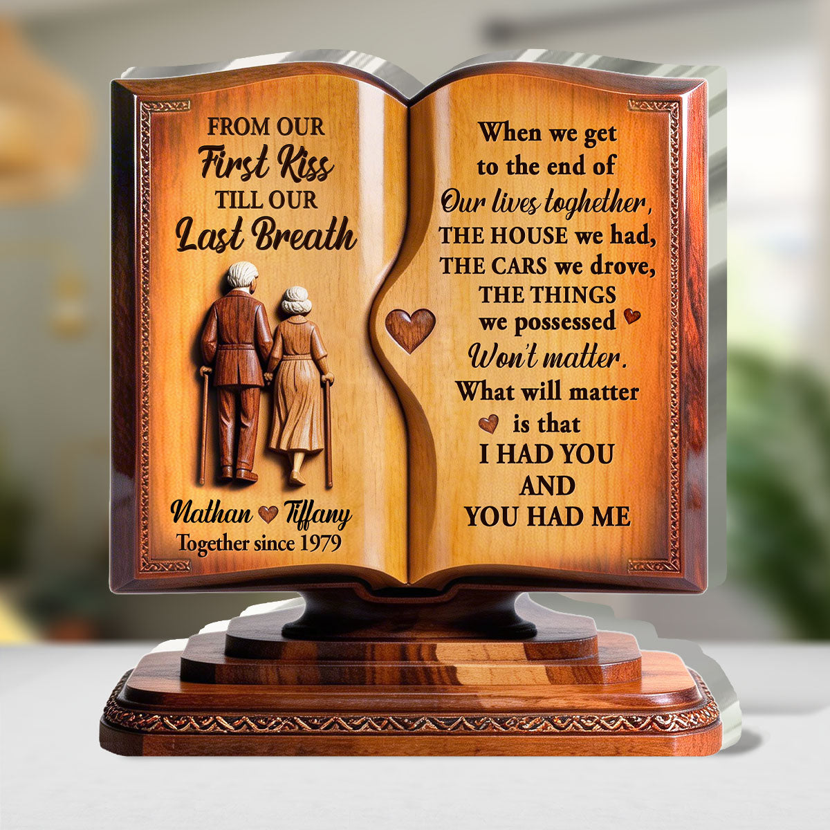 From Our First Kiss Till Our Last Breath  - Personalized Custom Shaped Acrylic Plaque