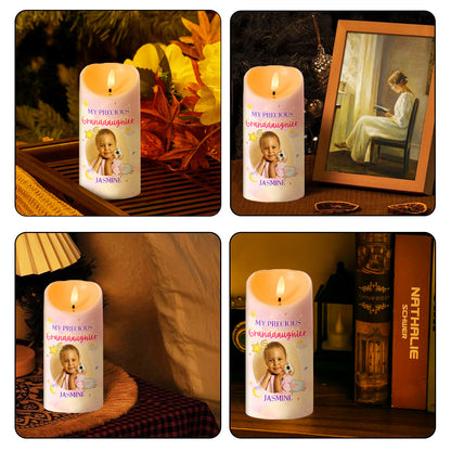 My Precious Granddaughter Faith Hope Love - Personalized Flameless LED Candle