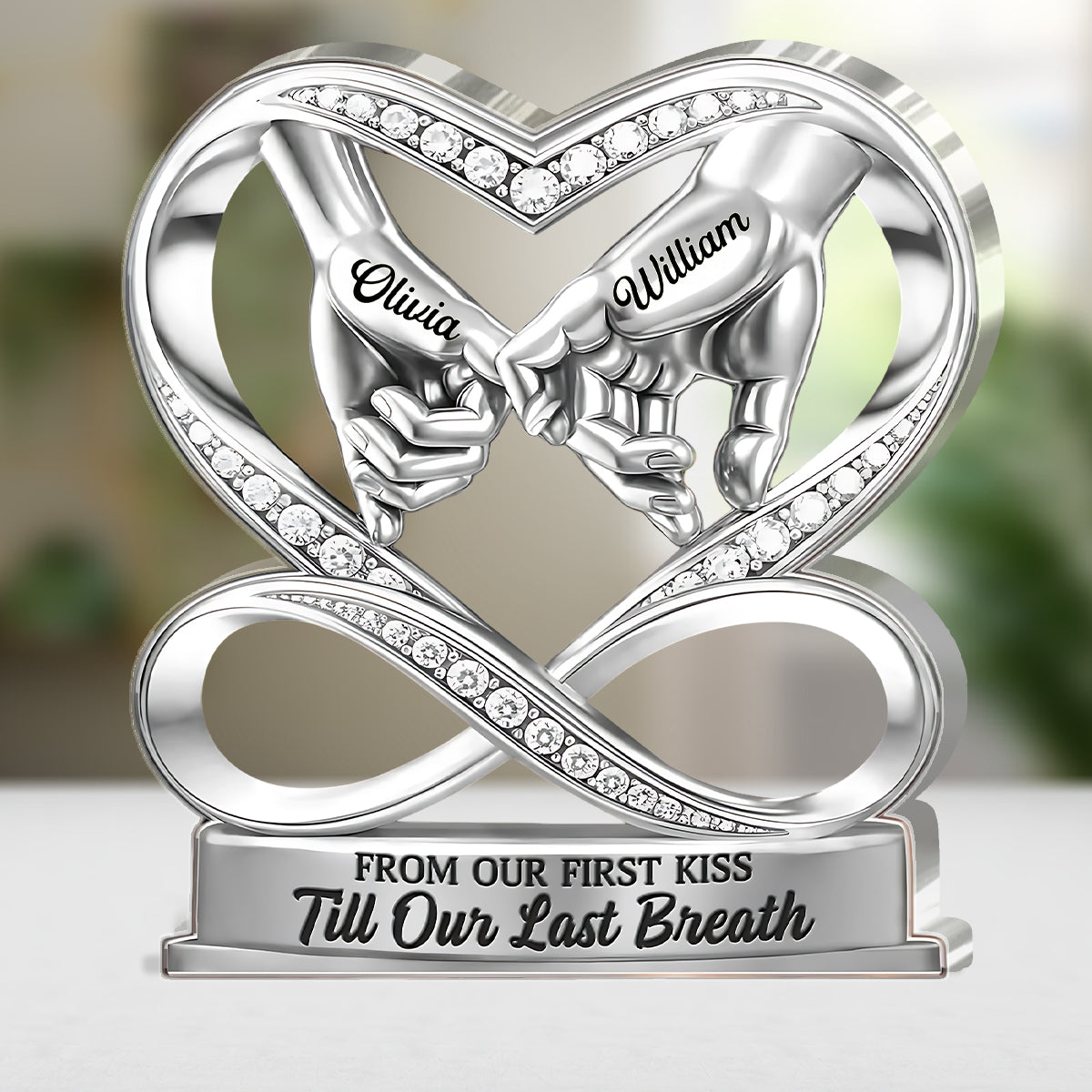 Linked By Love - Personalized Custom Shaped Squared Acrylic Plaque