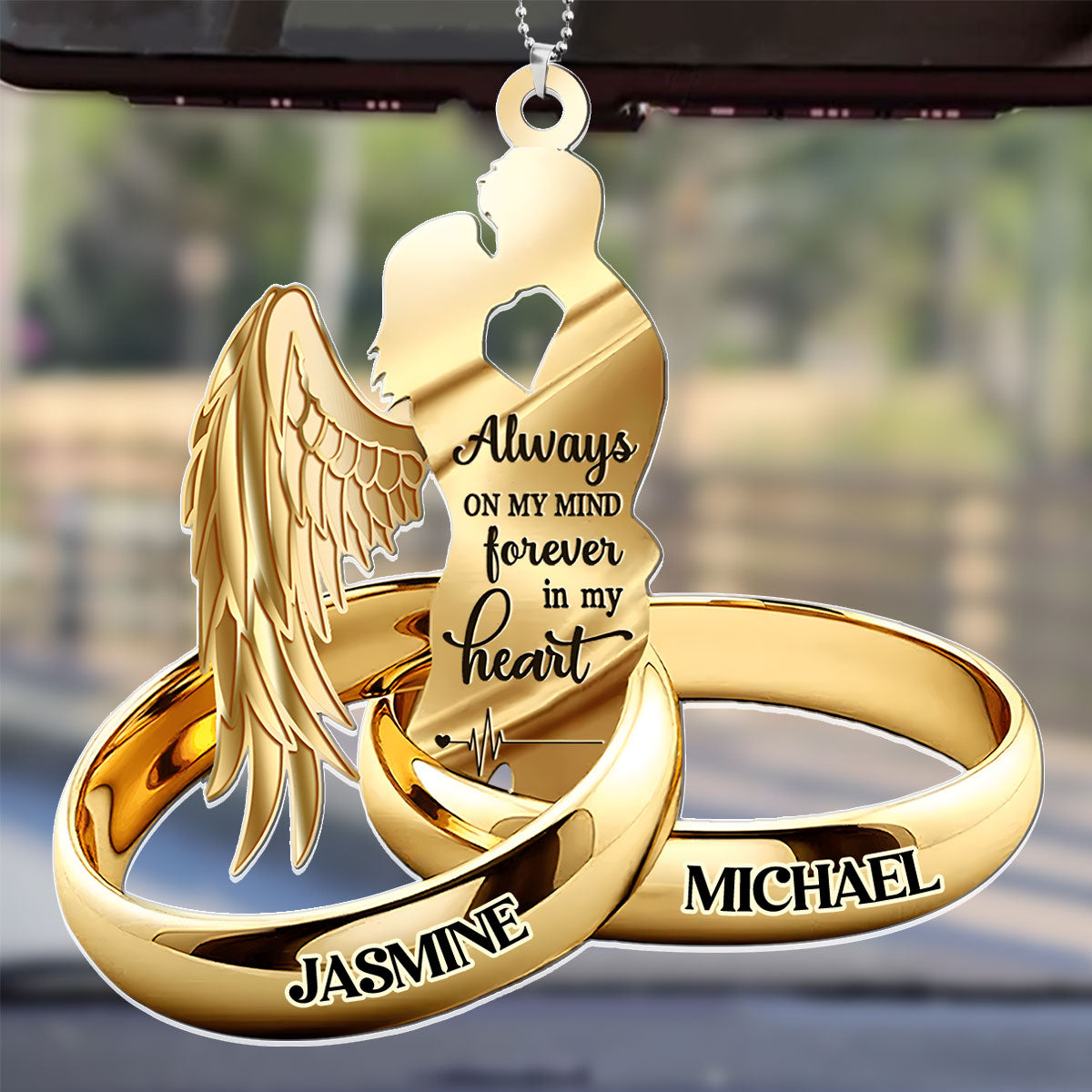 Forever In My Heart  - Personalized Car Acrylic Hanging Ornament