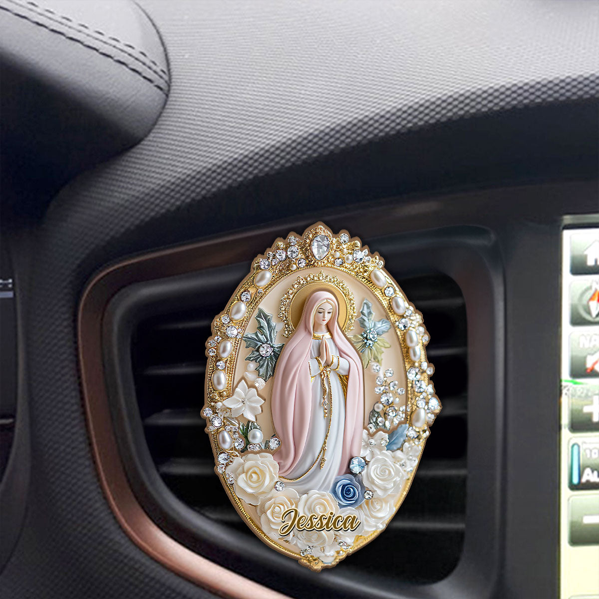 Holy Grace Virgin Mary - Personalized Car Visor Clip