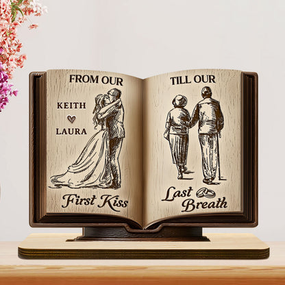 Forever Us - Personalized 2-Layer Wood Plaque With Flat Base