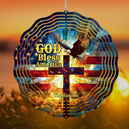 God Bless America - Personalized Wind Spinners FCWISPLETN2282TA