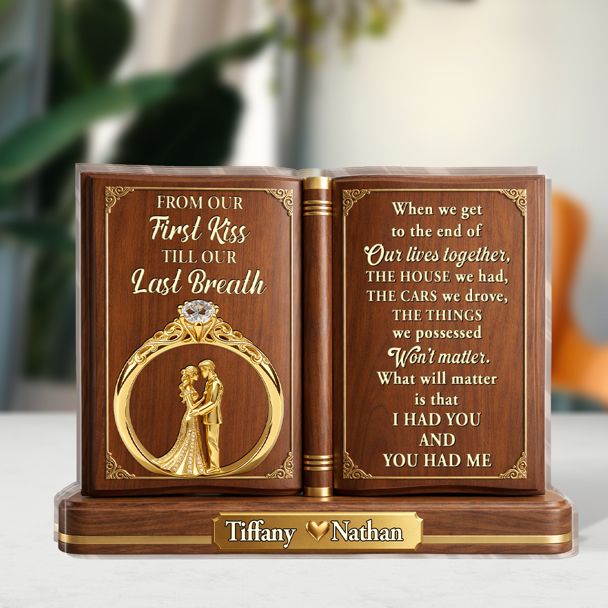 From Our First Kiss Till Our Last Breath - Personalized Custom Shaped Acrylic Plaque
