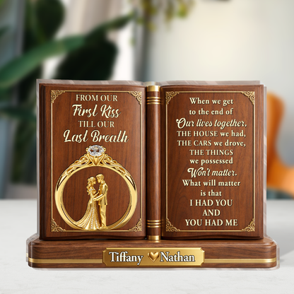 From Our First Kiss Till Our Last Breath - Personalized Custom Shaped Acrylic Plaque