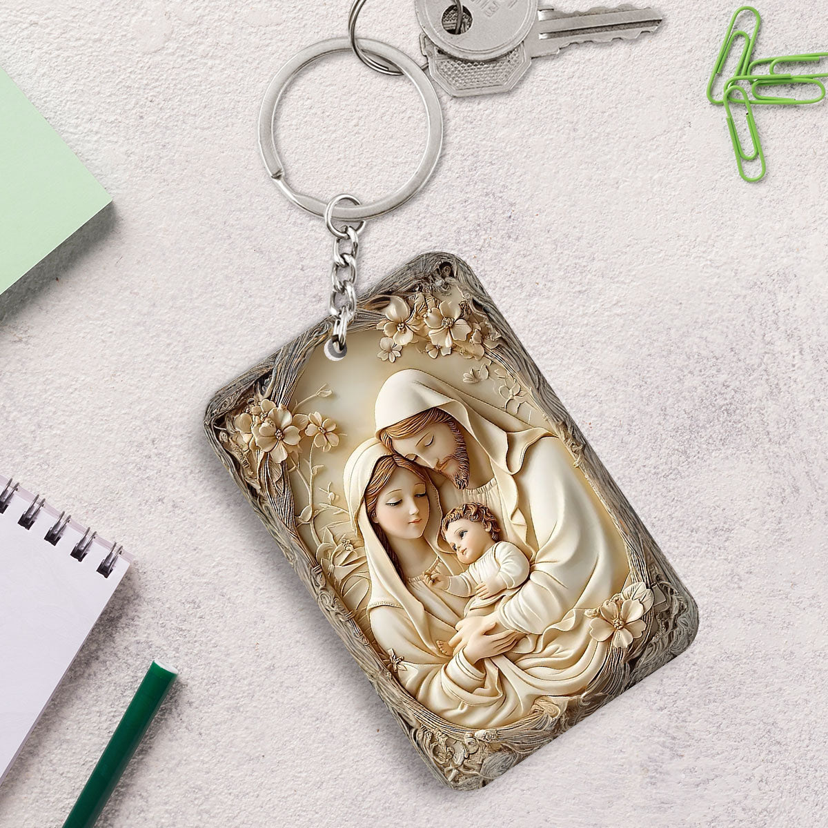 Vintage Inspired Holy Family - Acrylic Keychain