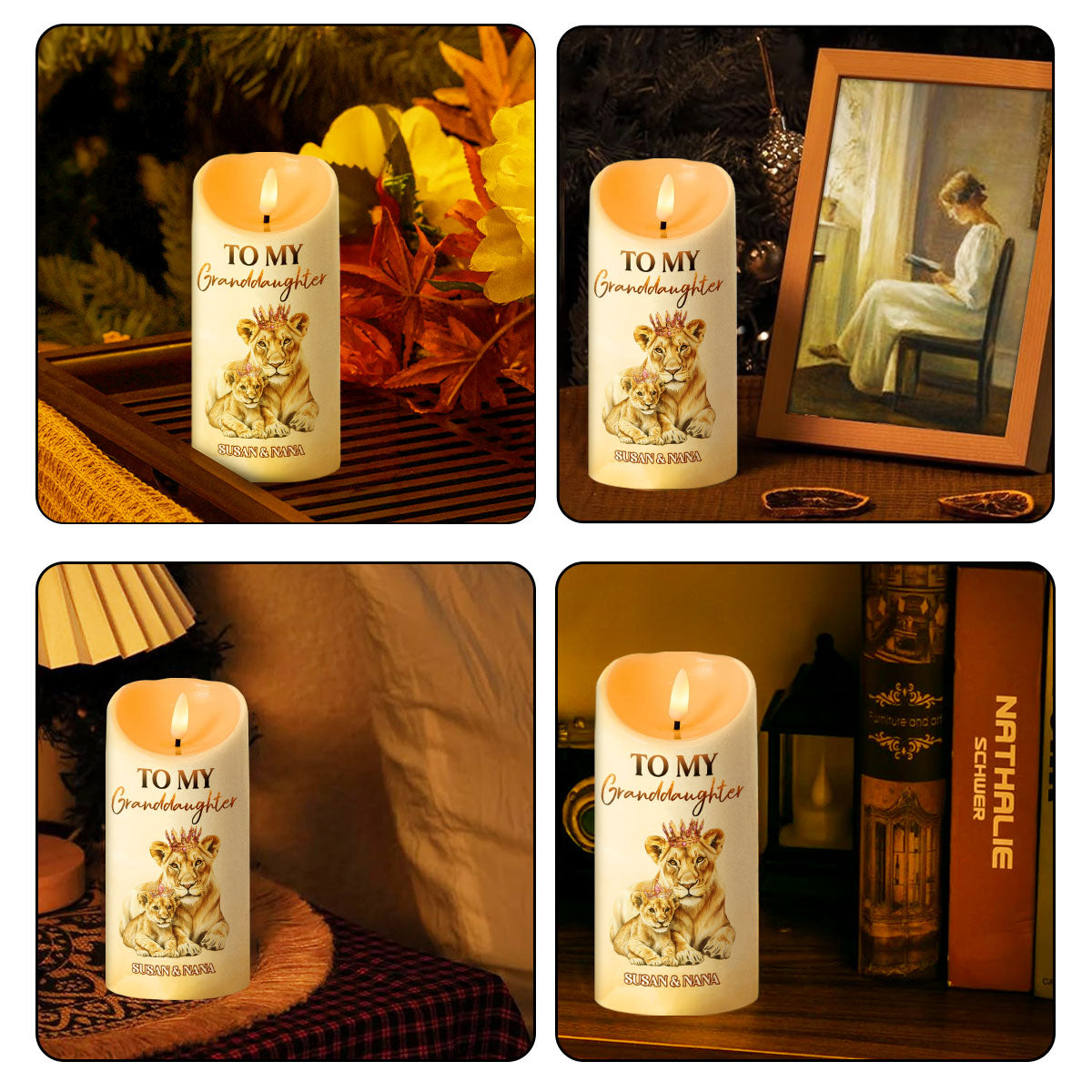 To My Granddaughter Daughter Straighten Your Crown - Personalized Flameless LED Candle