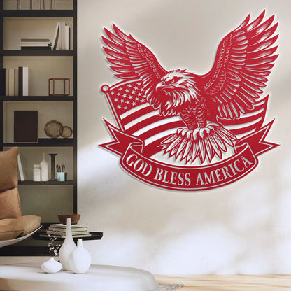 God Bless America -  Metal Wall Art Sign