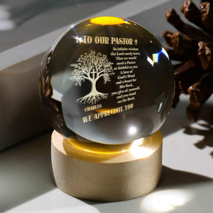 To Our Pastor - Personalized Crystal Ball Night Light