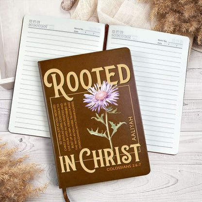 Rooted In Christ - Personalized Leather Cover Notebook