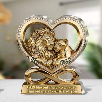 God Blessed The Broken Road That Led Me Straight To You Ver 3 - Personalized Custom Shaped Acrylic Plaque