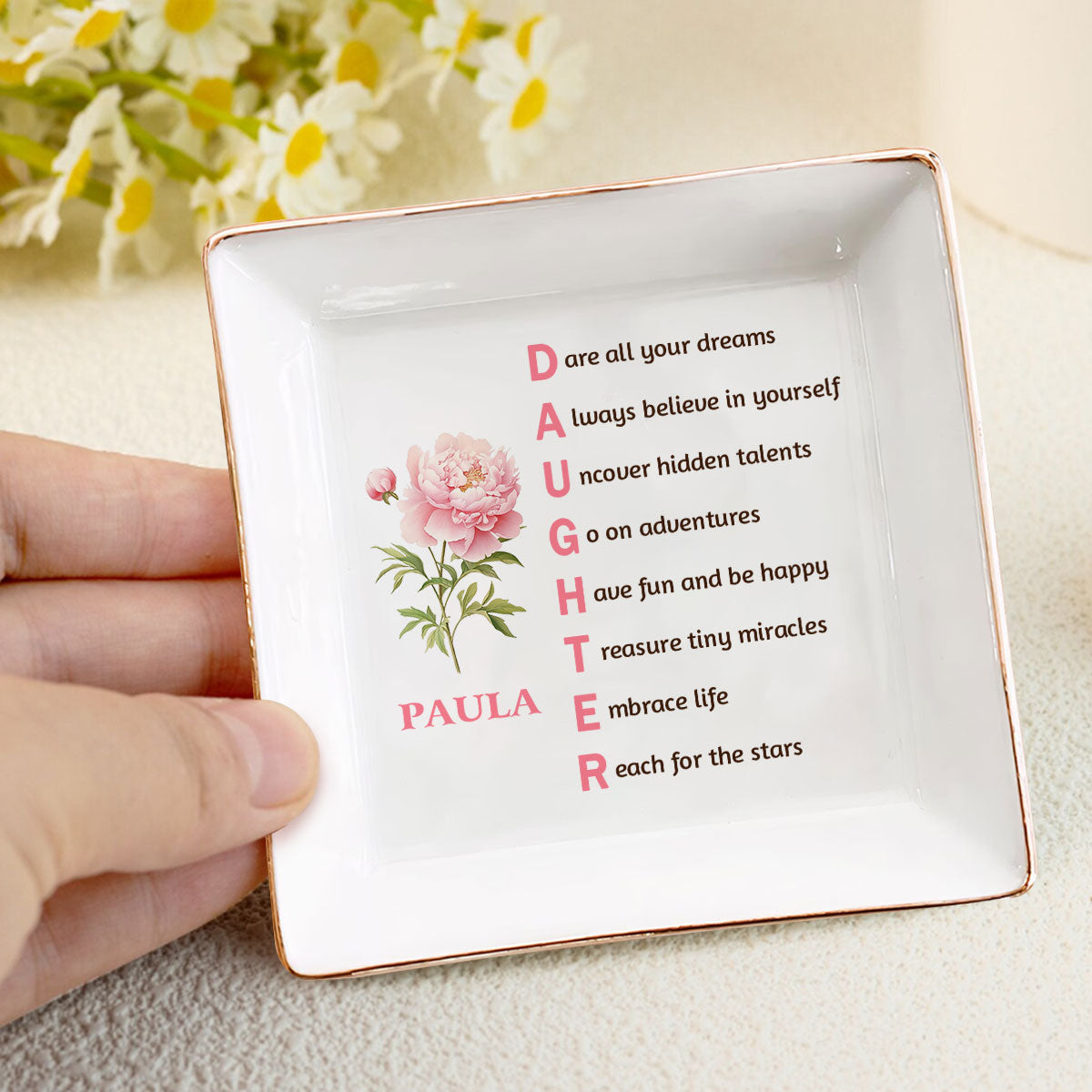 To My Daughter Message - Personalized Jewelry Dish FCJDLEHA2376M