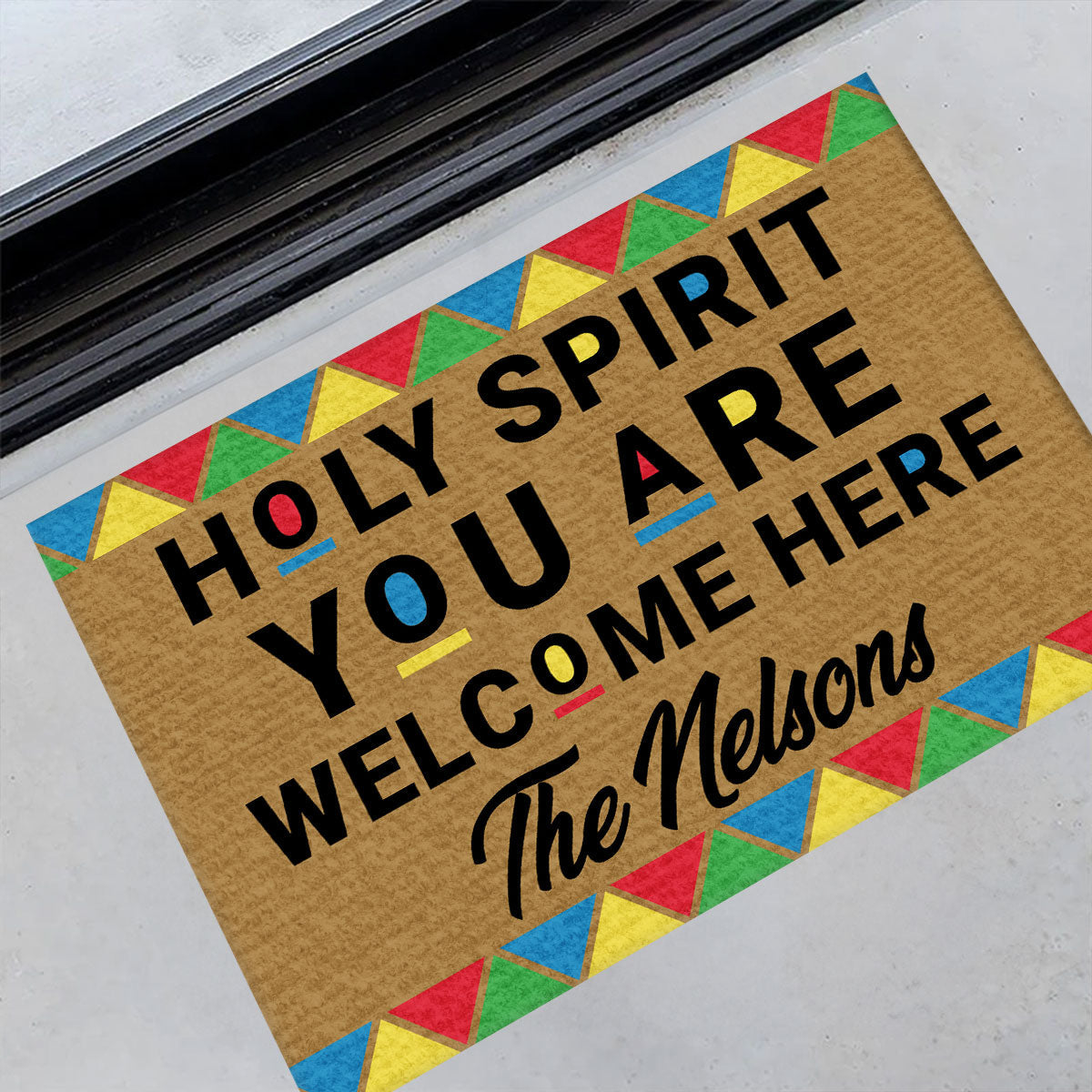 Christian Welcome Holy Spirit - Personalized Doormat
