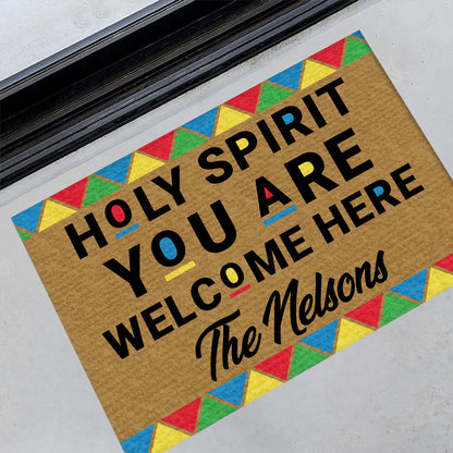 Christian Welcome Holy Spirit - Personalized Doormat