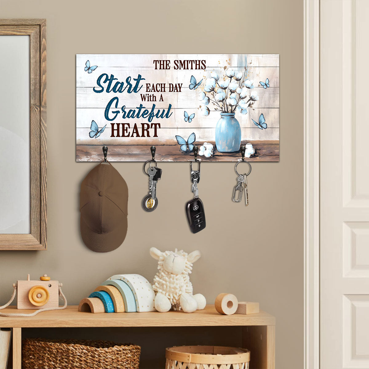 Start Each Day With A Grateful Heart - Personalized Key Holder FCUWKHCSLEH1800TA