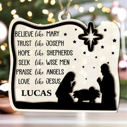 Love Like Jesus - Personalized Wood & Acrylic Ornament