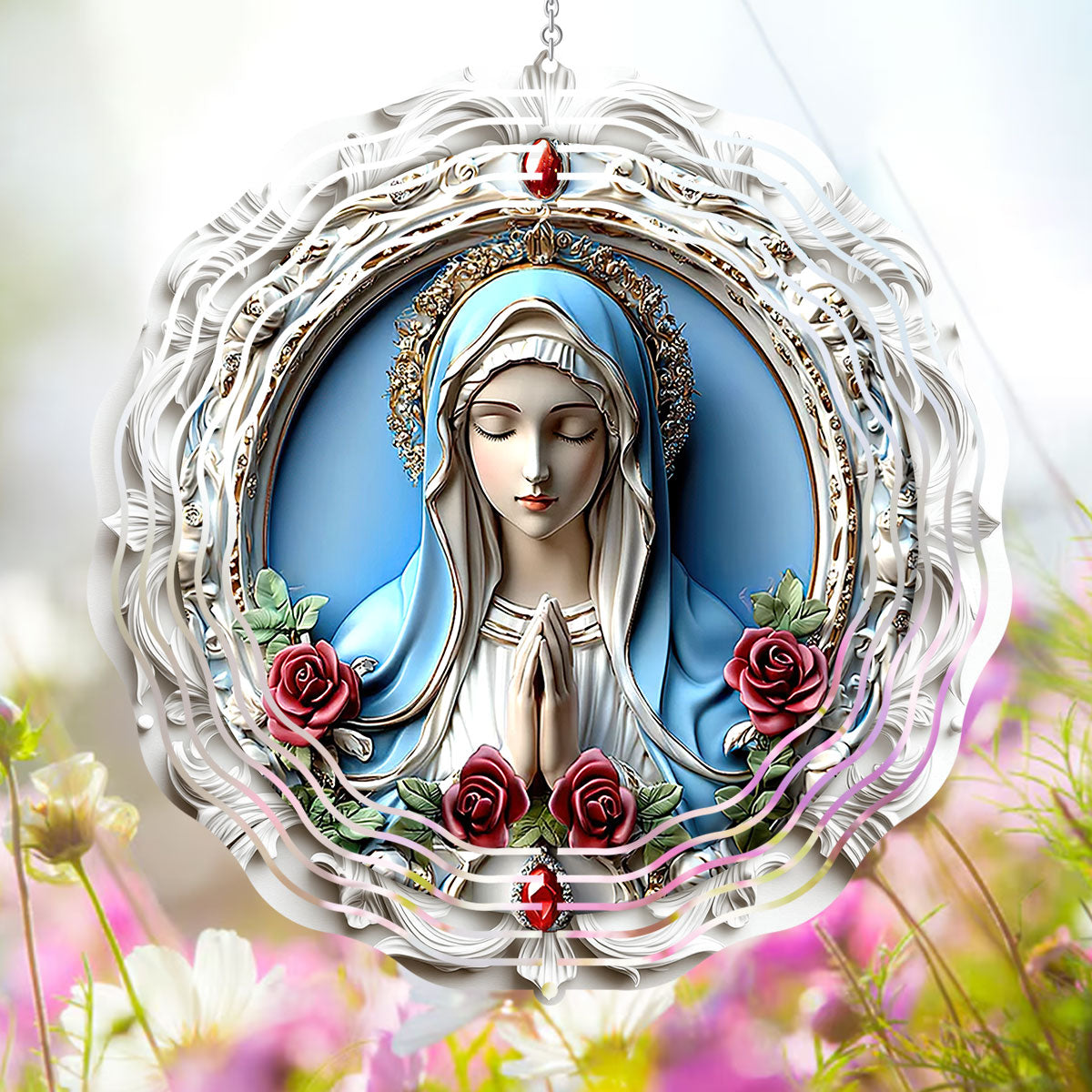 Sacred Heart Virgin Mary - Personalized Wind Spinners