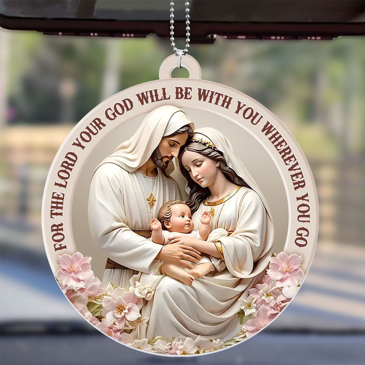 God Is With You Wherever You Go - 1-Side Car Acrylic Hanging Ornament