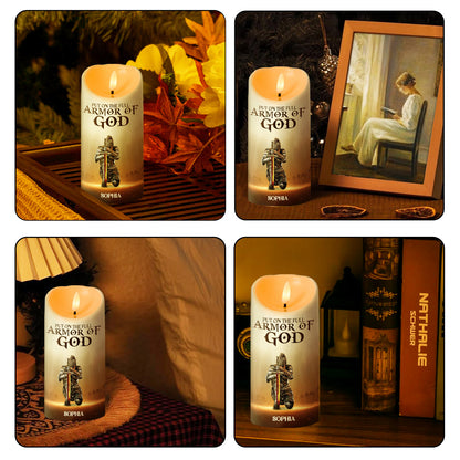 Put On The Full Armor Of God - Personalized Flameless LED Candle