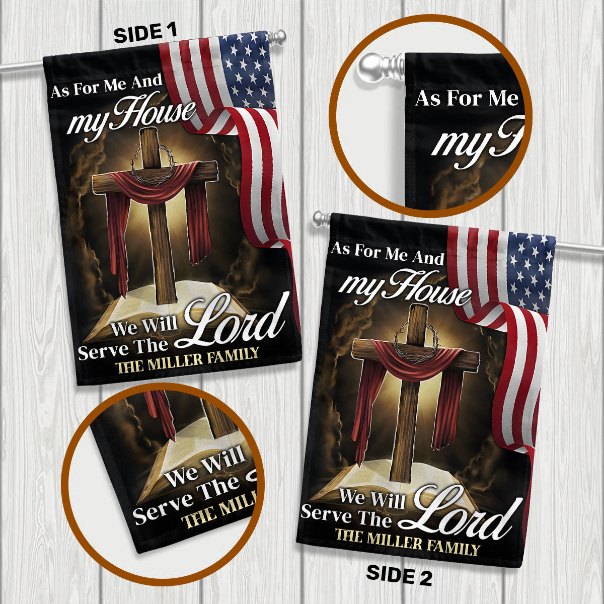 We Will Serve The Lord - Personalized Garden Flag