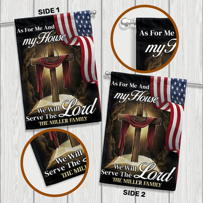 We Will Serve The Lord - Personalized Garden Flag