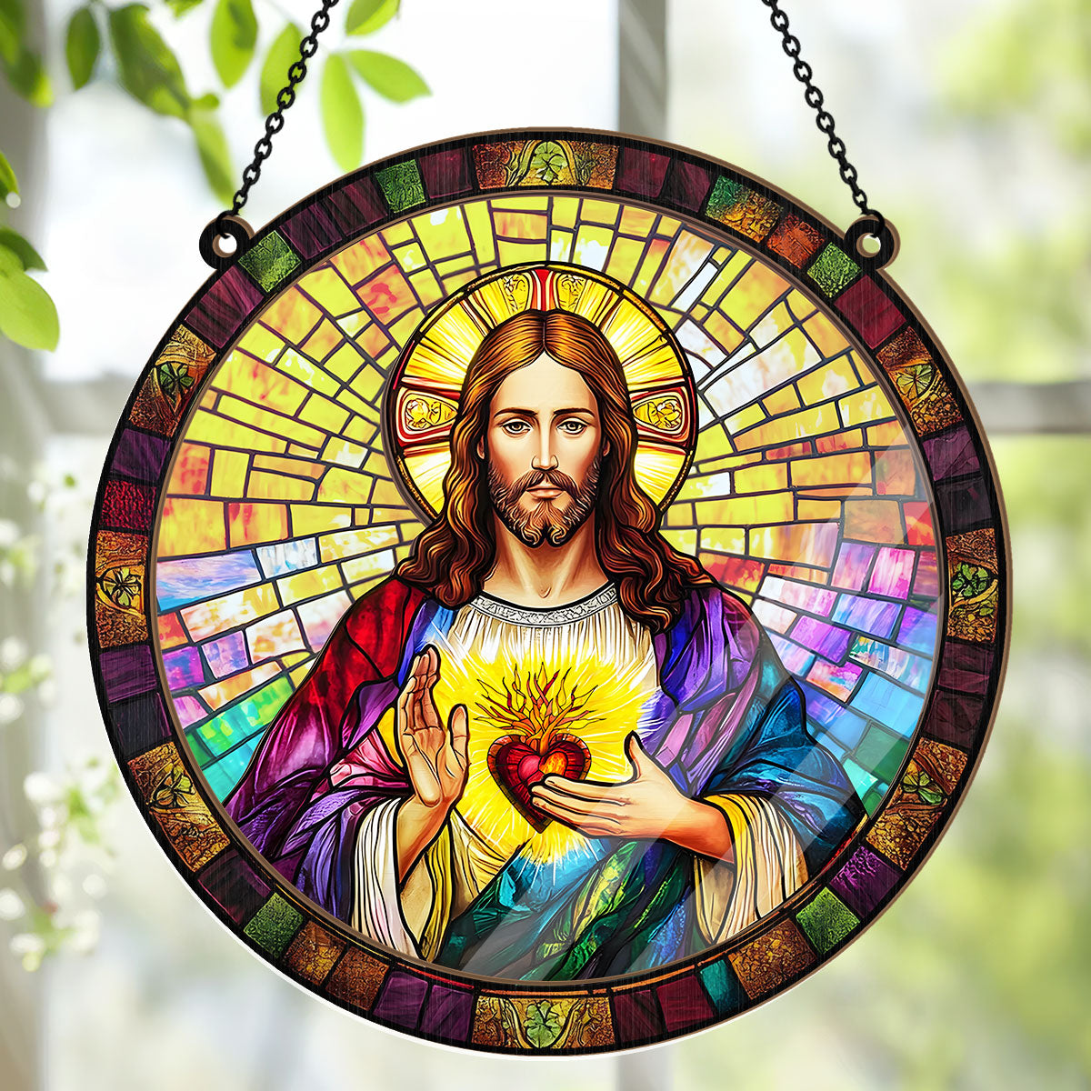 Sacred Heart Of Jesus -  Window Hanging Suncatcher