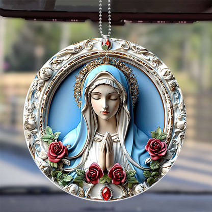 Virgin Mary - Personalized 1-Side Car Acrylic Hanging Ornament