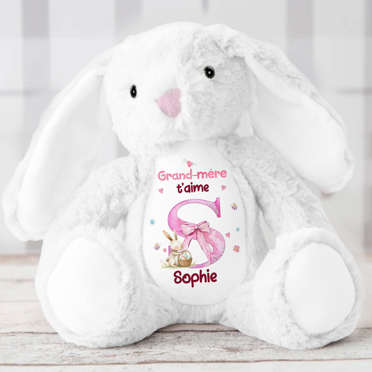 Grand-mère T'aime - Personalized Stuffed Bunny