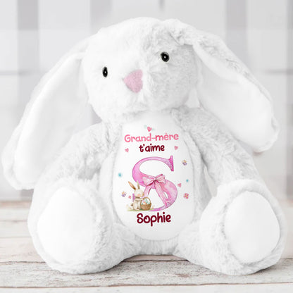 Grand-mère T'aime - Personalized Stuffed Bunny
