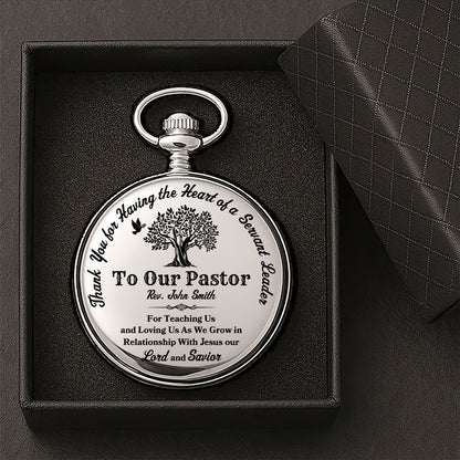 With Jesus Pastor - Personalized Pocket Watch